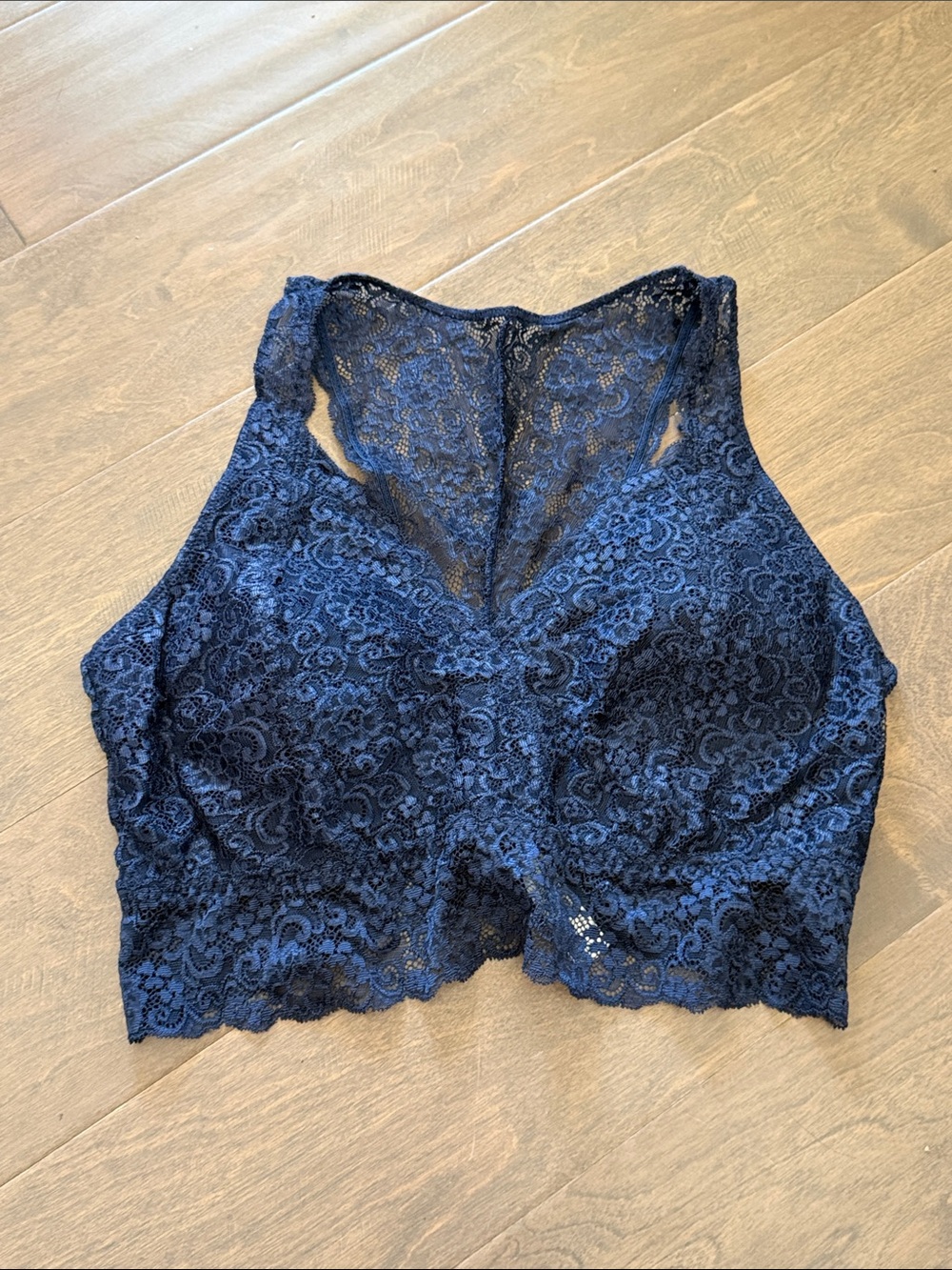 Soma Navy Lace Longline Bralette